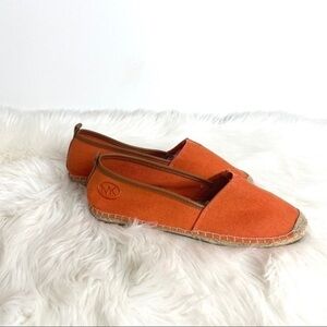 Michael Kors Orange Canvas Espadrilles Size 8.5